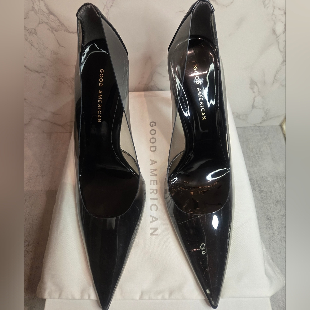 Good American Cinder-F*cking-Rella Pumps in Light Smoke - Picture 2 of 5